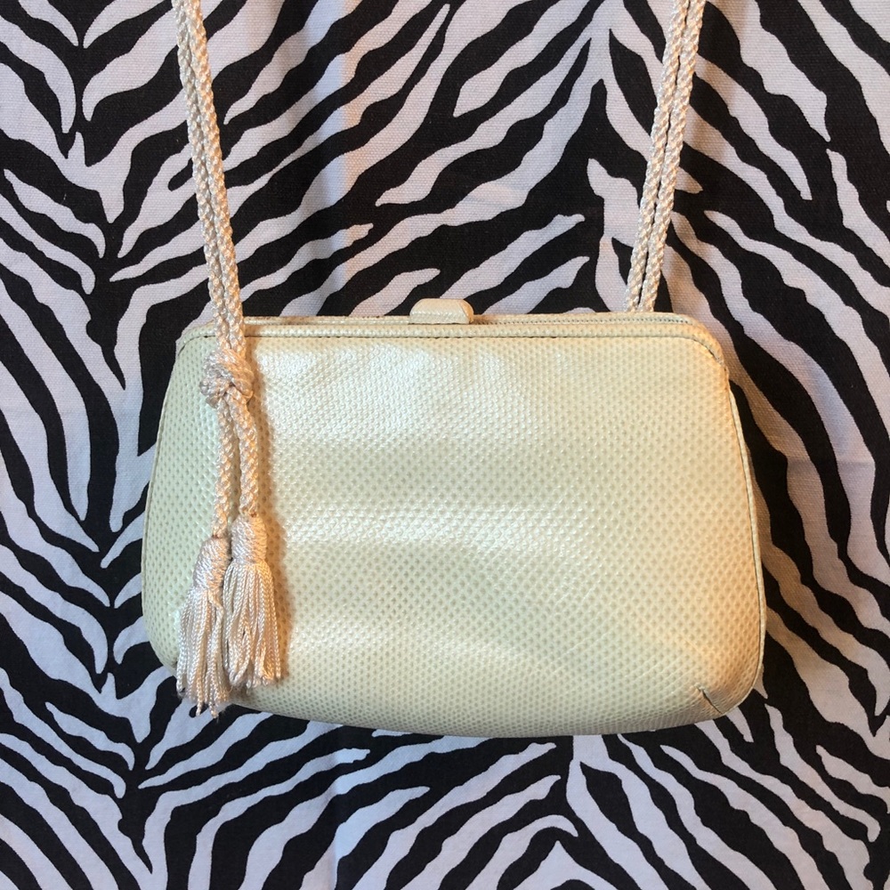 Judith Leiber handbag in cream leather